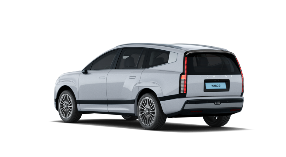 Hyundai IONIQ 9 Calligraphy AWD · 7 seats — Rear three-quarter · vertical pixel lamps