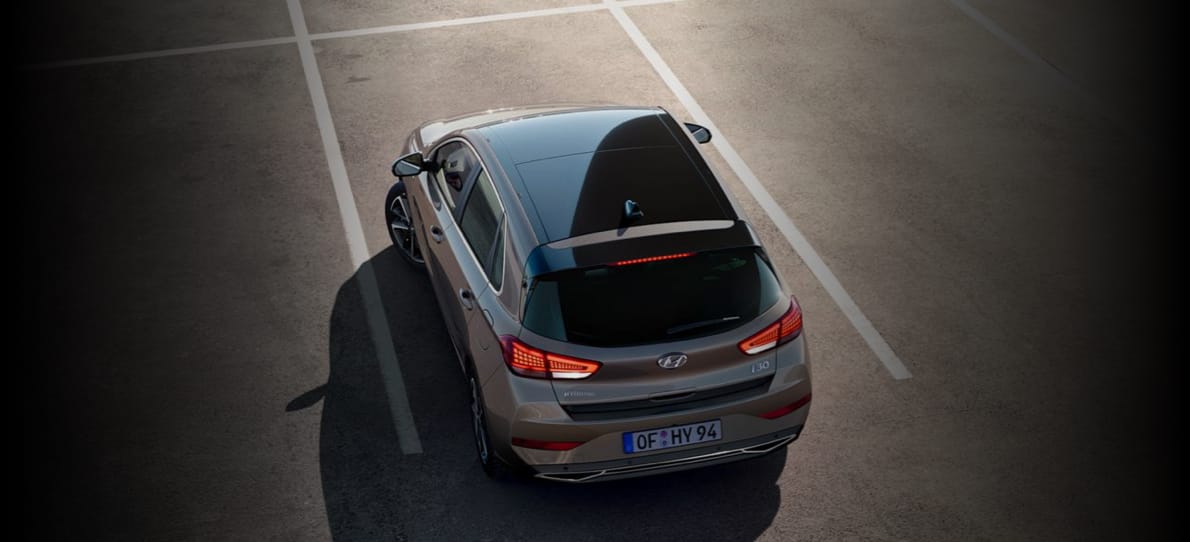 The Hyundai i30 from the rear