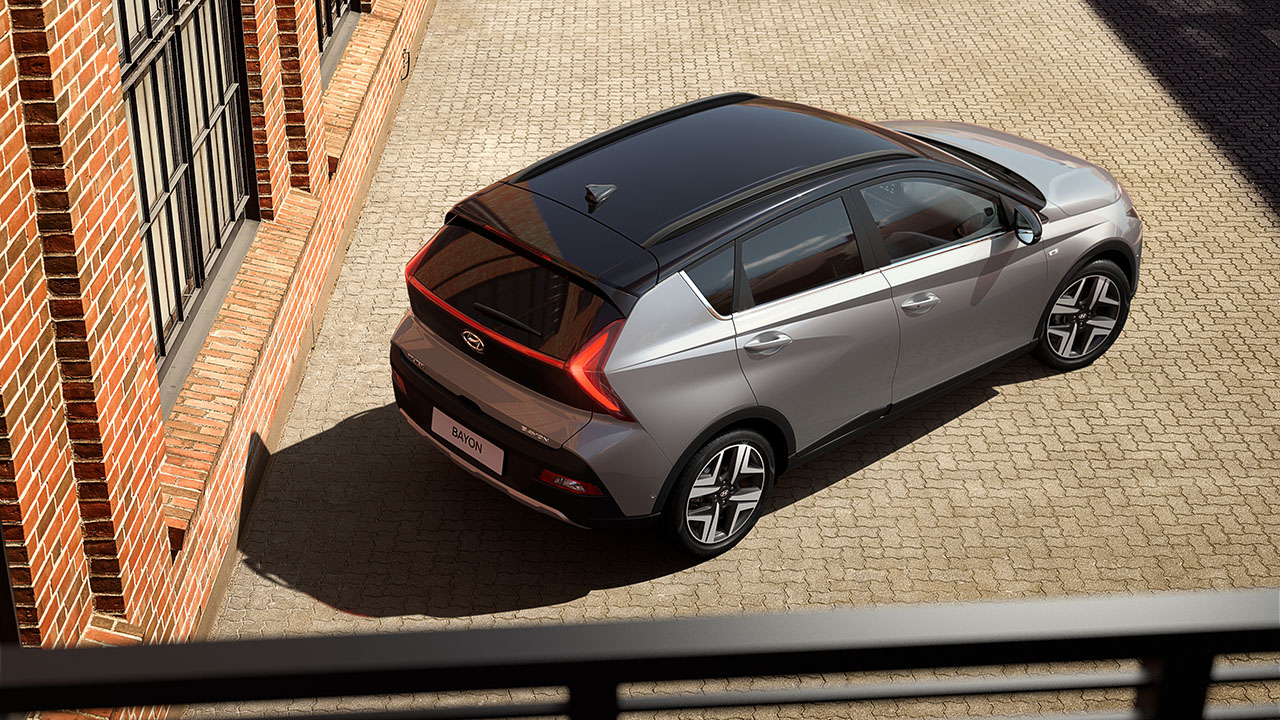 Hyundai BAYON in Sleek Silver Metallic from the top