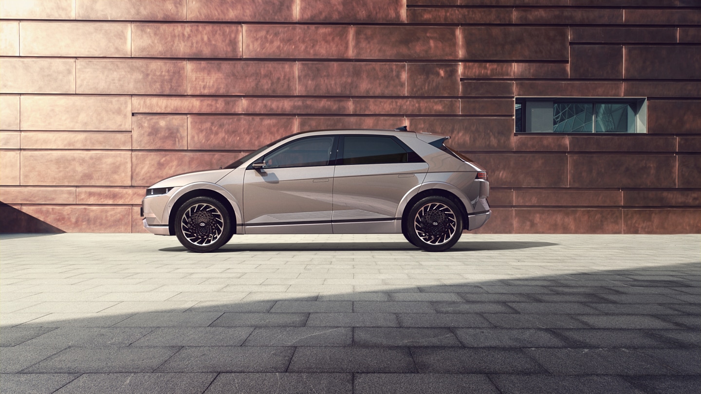 Hyundai IONIQ 5 in Cyber Gray Metallic from the side