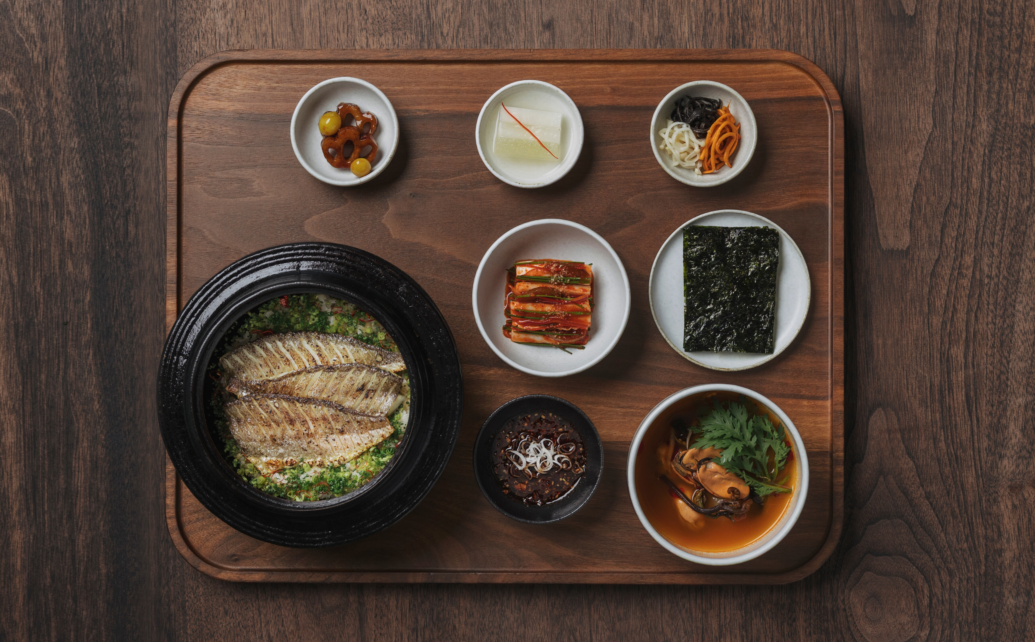 Half-Dried Yellow Croacker Sotbap with Eoran