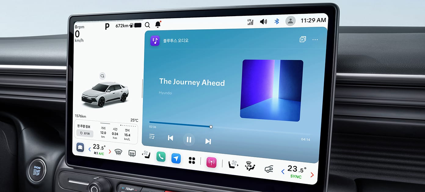 아반떼 Pleos Connect 12.9인치(블루링크, 무선 폰 프로젝션, 블루투스 핸즈프리, App Market)