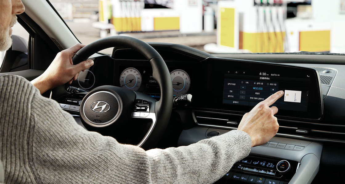 아반떼 Hyundai CarPay 작동화면-결재