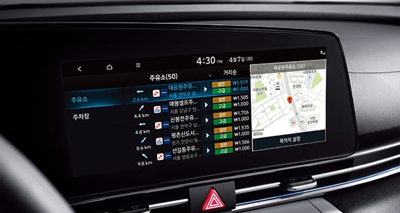 Hyundai CarPay 작동화면-주유소 검색
