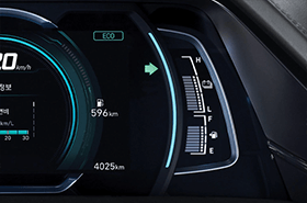 IONIQ Hybrid 7인치 컬러 LCD 버추얼 클러스터 - Eco 모드