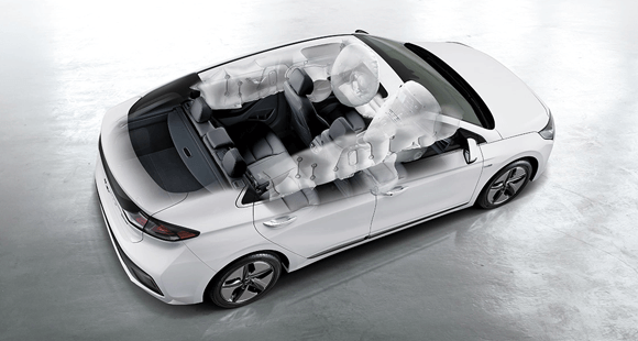 IONIQ Hybrid 7에어백 시스템(앞좌석 어드밴스드, 운전석 무릎, 앞좌석 사이드, 전복대응 커튼)