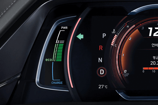 IONIQ Hybrid 7인치 컬러 LCD 버추얼 클러스터 - Sport 모드