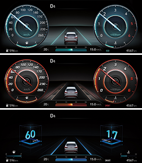 santafe 12.3-inch Full LCD cluster drive mode 