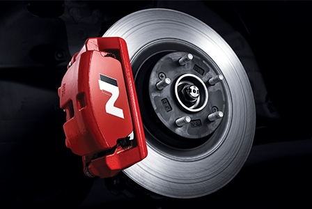 VELOSTER N high-performance brakes & calipers with the N logo