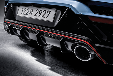 VELOSTER N Rear diffuser with large air flow fins